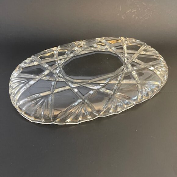 Mikasa Hampshire Gold Oval Crystal Platter 15" Gold-Rimmed Serving Platter - Picture 3 of 6